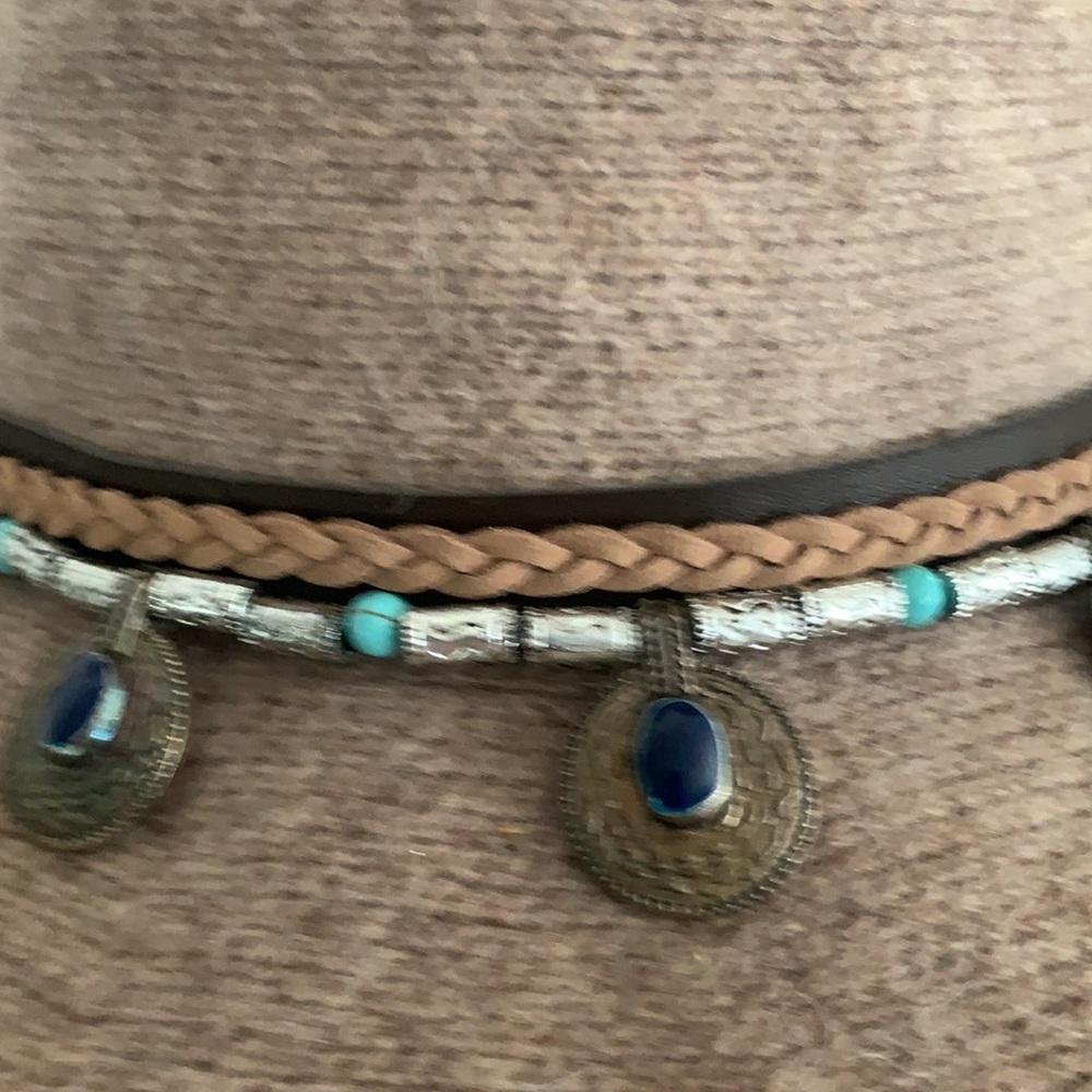 Scala Hat Boho Hat Beads Leather Scala Wool - image 2